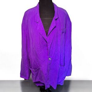 Go Silk Vibrant Purple Silk Blouse